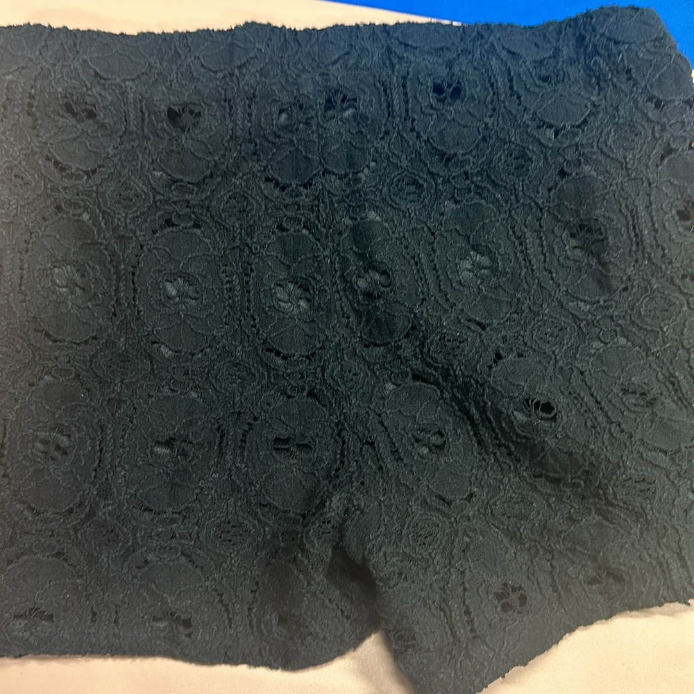 Medium black lace over shorts